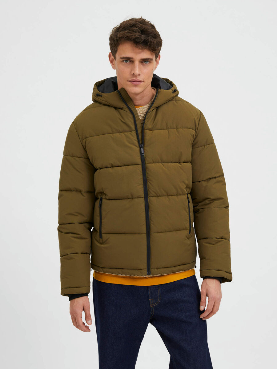 Selected PADDED PUFFER JACKET, Dark Olive, highres - 16084886_DarkOlive_003.jpg