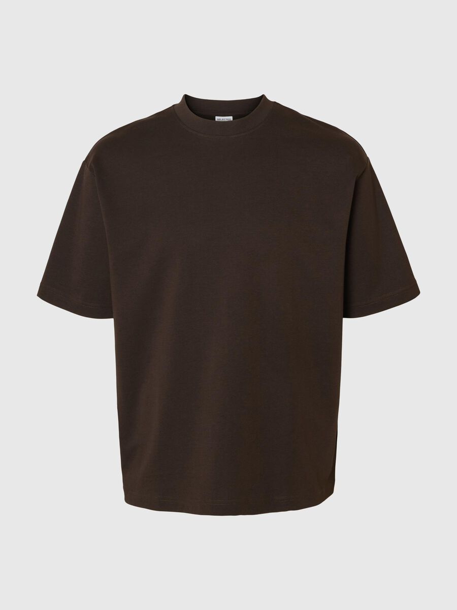 Selected LOOSE FIT T-SHIRT, Chocolate Torte, highres - 16094143_ChocolateTorte_001.jpg