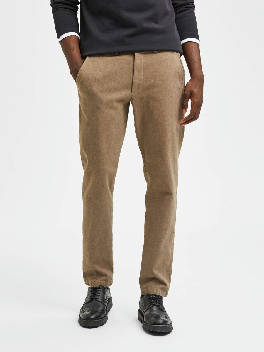 Selected SLIM FIT FLEX STRUCTURE CHINO, Greige, highres - 16076761_Greige_003.jpg