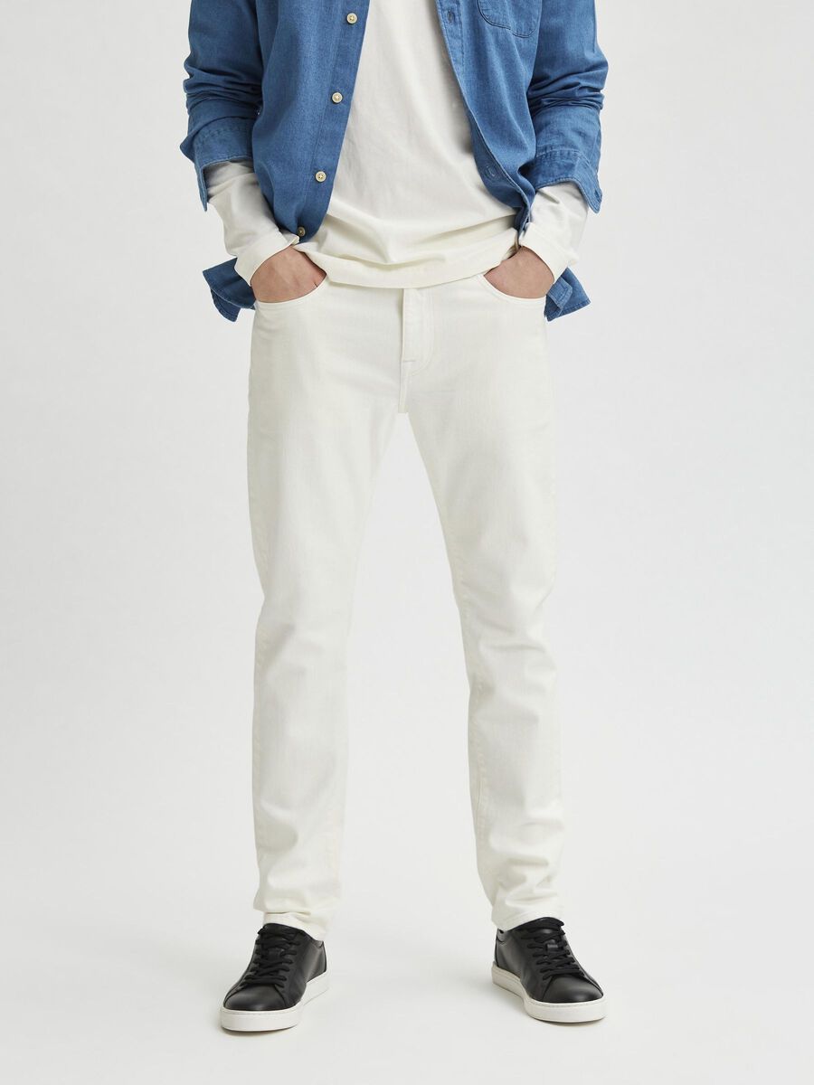 Selected 4040 - COMFORT STRETCH WHITE SLIM FIT JEANS, White Denim, highres - 16078125_WhiteDenim_003.jpg