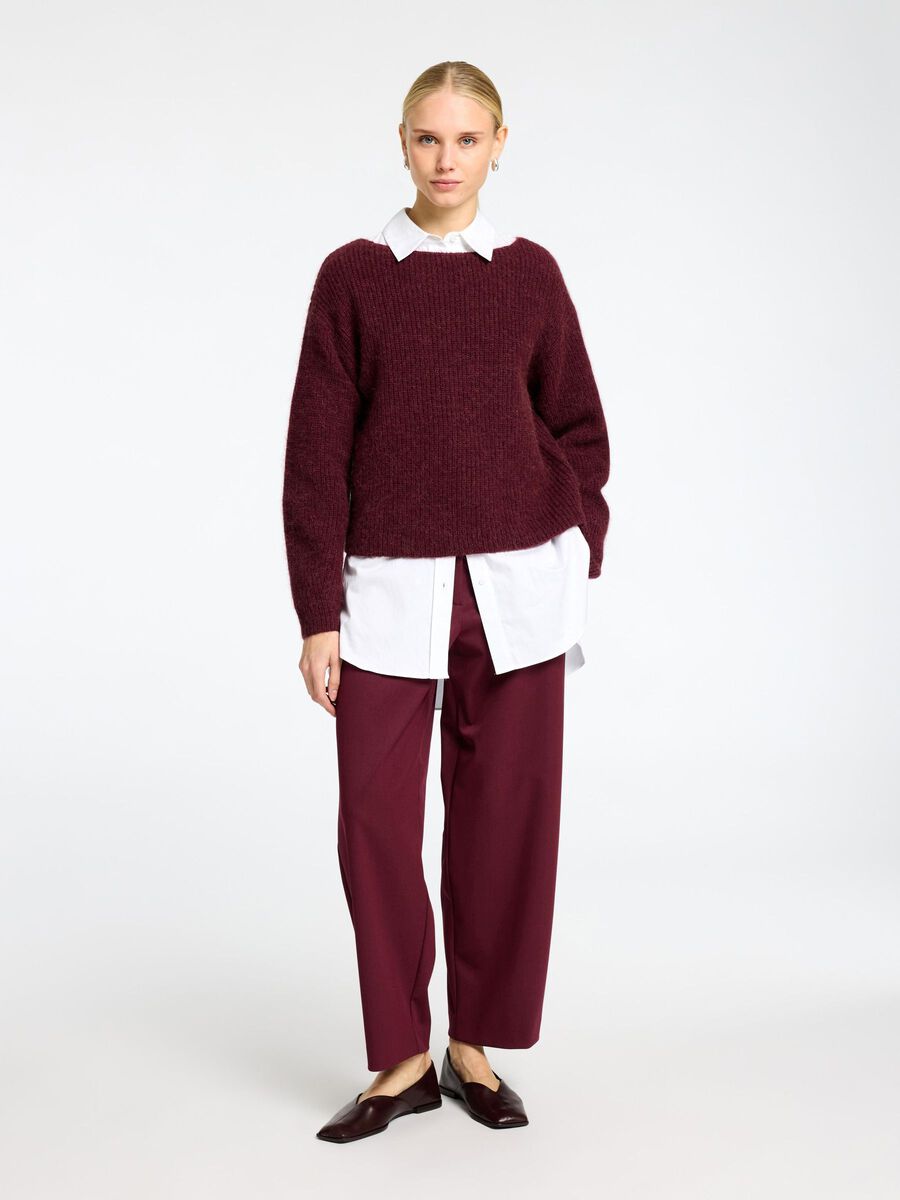 Selected WOOL BLEND BOAT NECK JUMPER, Zinfandel, highres - 16095594_Zinfandel_005.jpg