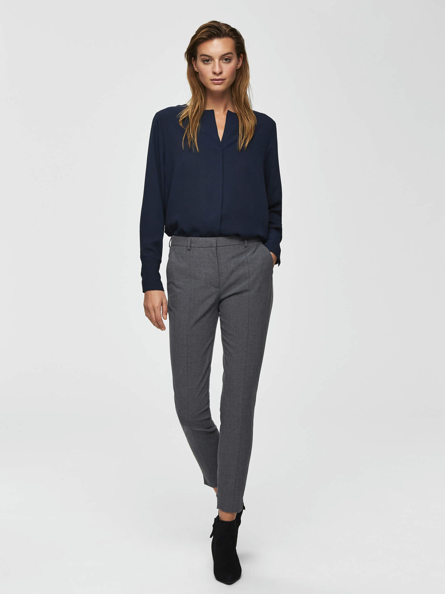 Selected CROPPED TROUSERS, Medium Grey Melange, highres - 16069853_MediumGreyMelange_005.jpg