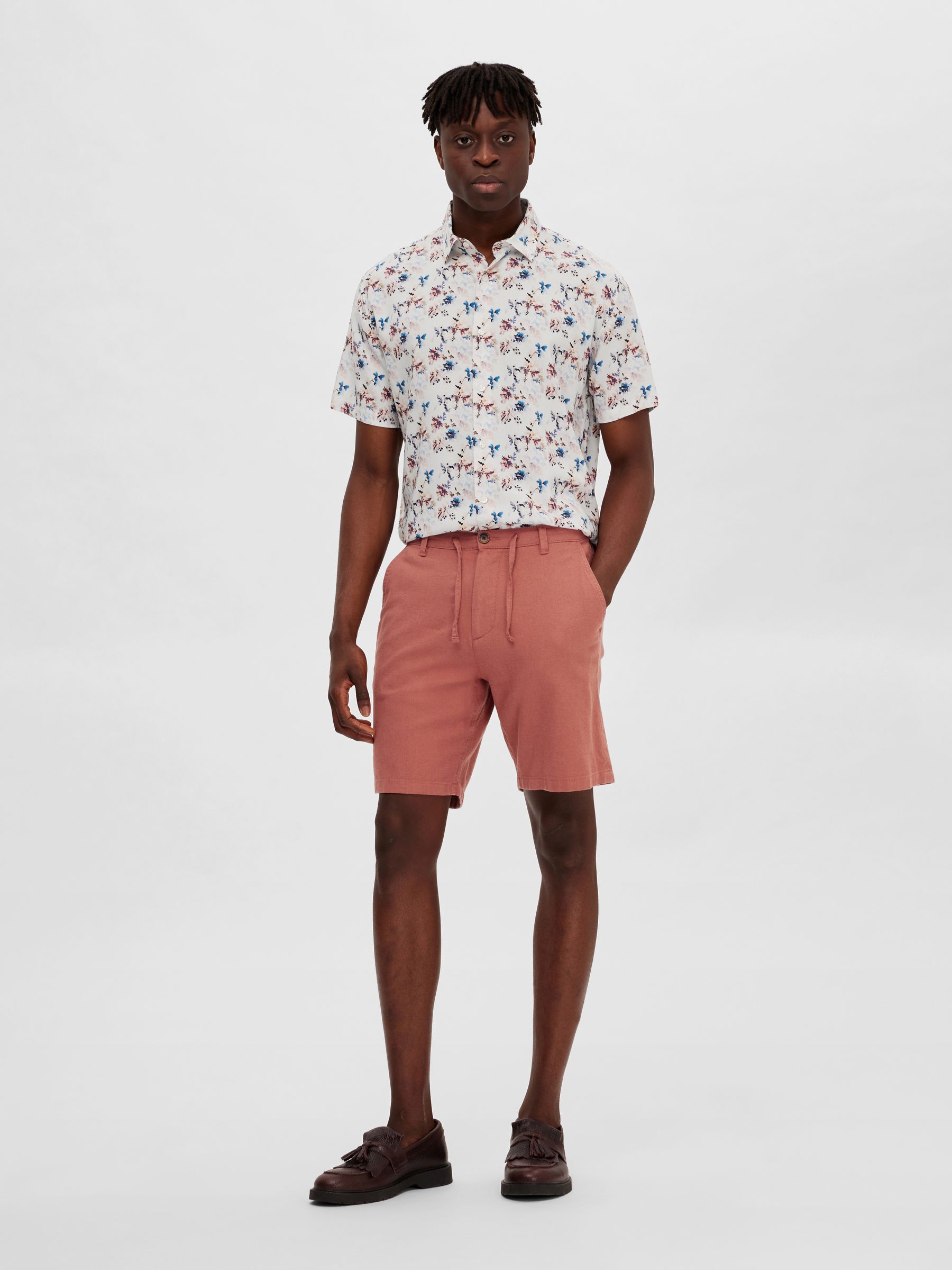 Mens pink dress shorts top