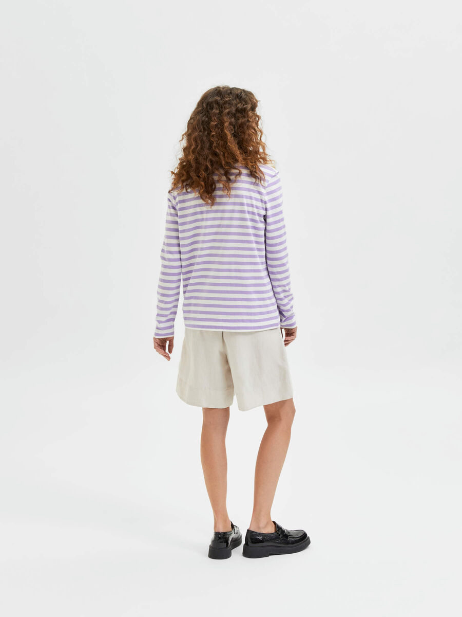 Selected STRIPED - LONG-SLEEVED T-SHIRT, Violet Tulip, highres - 16065930_VioletTulip_663046_004.jpg