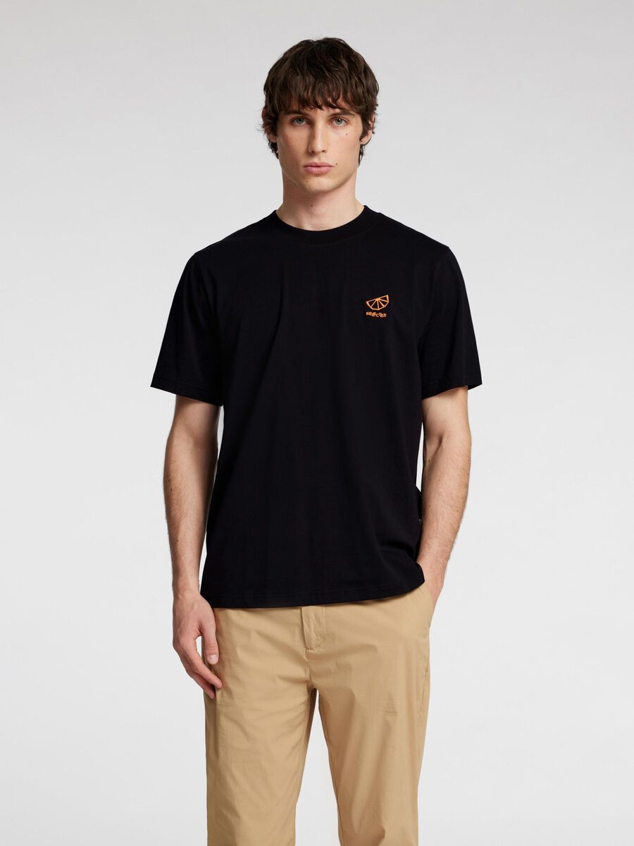 Selected EMBROIDERED T-SHIRT, Black, highres - 16096779_Black_003.jpg