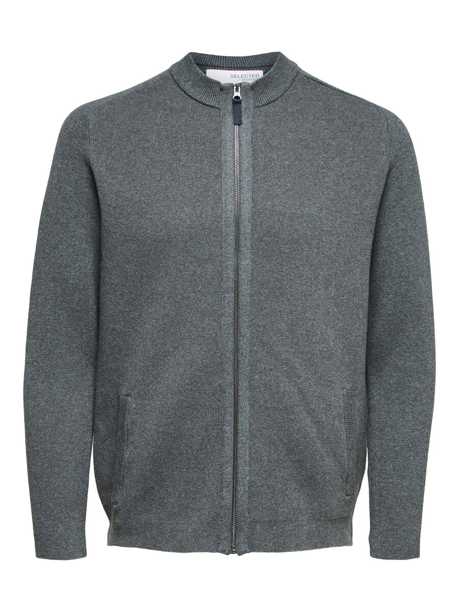 Selected ZACHT RITSSLUITING VEST, Dark Grey Melange, highres - 16079758_DarkGreyMelange_001.jpg