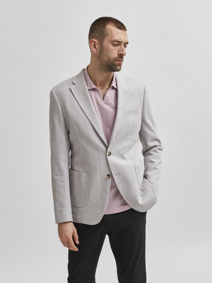 Selected MÉLANGE DE LIN À CARREAUX BLAZER, Grey, highres - 16079019_Grey_841888_003.jpg