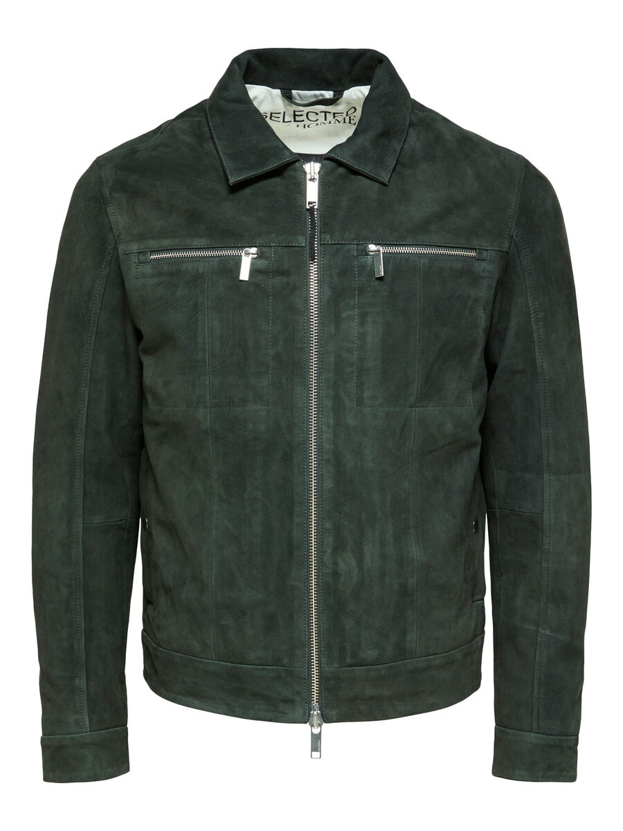 Selected SUEDE JACKET, Peat, highres - 16085744_Peat_001.jpg