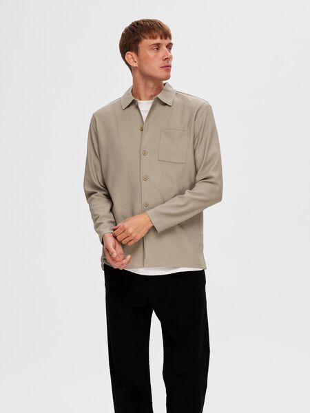 Selected PLISSÉ PLEATED SHIRT, Greige, highres - 16093346_Greige_003.jpg