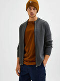 Selected BLØD LYNLÅSLUKNING CARDIGAN, Dark Grey Melange, highres - 16079758_DarkGreyMelange_008.jpg