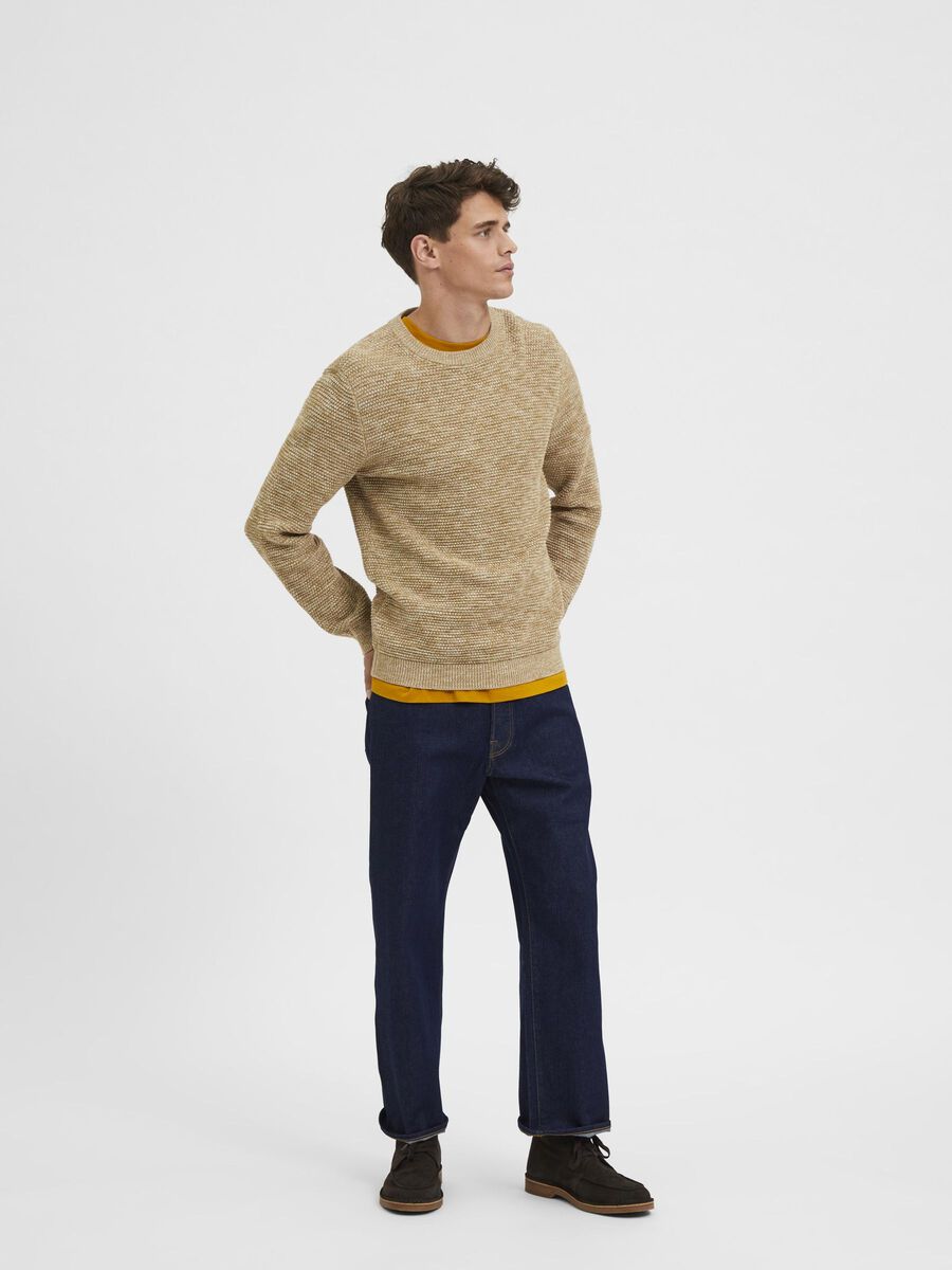 Selected CREW NECK KNITTED PULLOVER, Kelp, highres - 16059390_Kelp_954849_005.jpg