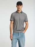 Selected ZIPPER POLO SHIRT, Medium Grey Melange, highres - 16079026_MediumGreyMelange_008.jpg