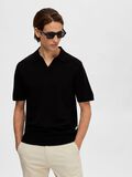 Selected KNITTED POLO SHIRT, Black, highres - 16088636_Black_008.jpg
