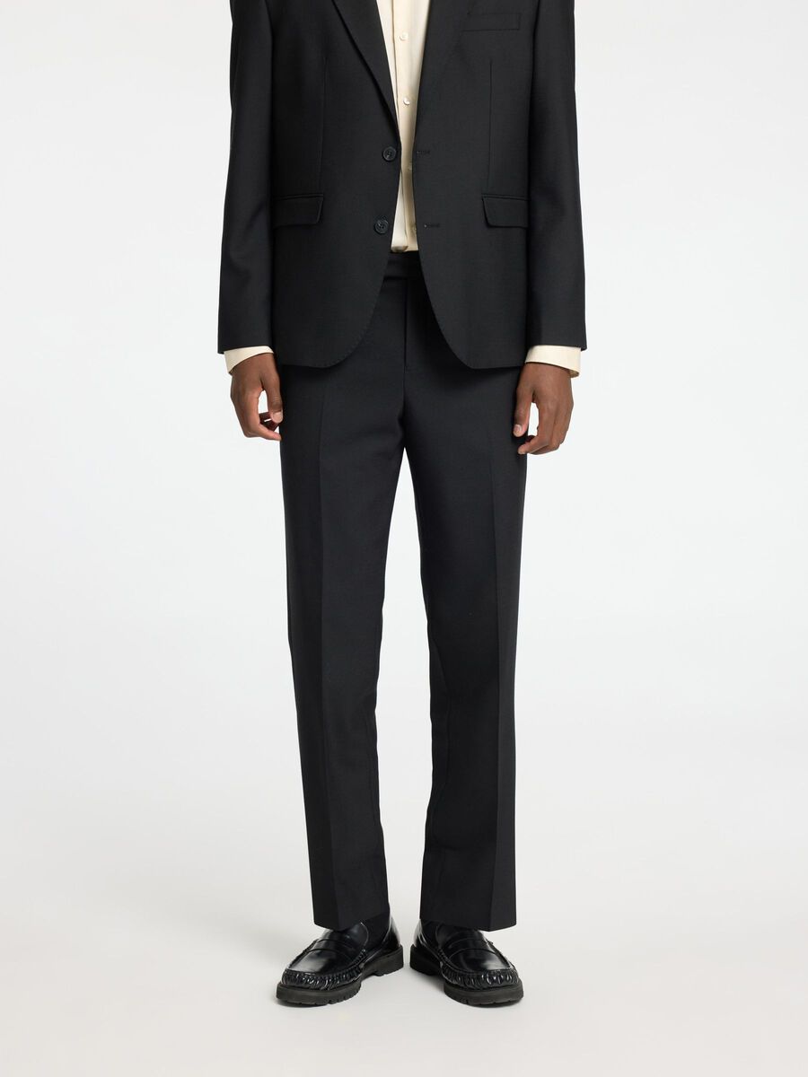 Selected REGULAR FIT WOOL BLEND SUIT TROUSERS, Black, highres - 16095795_Black_003.jpg