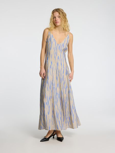 Selected VISCOSE BLEND STRAP MAXI DRESS, Birch, highres - 16097006_Birch_1167078_003.jpg