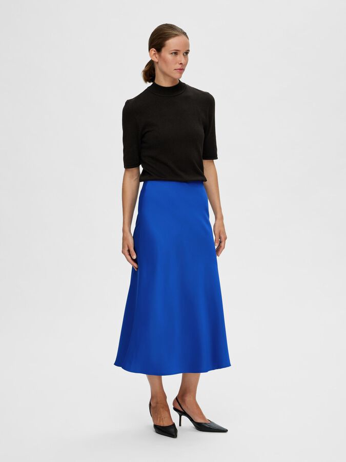 Buy SASSAFRAS Blue Denim Midi A Line Pure Cotton Skirt - Skirts for Women  7687291
