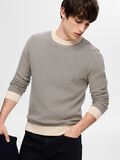 Selected STRIPED CREWNECK KNITTED PULLOVER, Oatmeal, highres - 16094580_Oatmeal_1128565_008.jpg