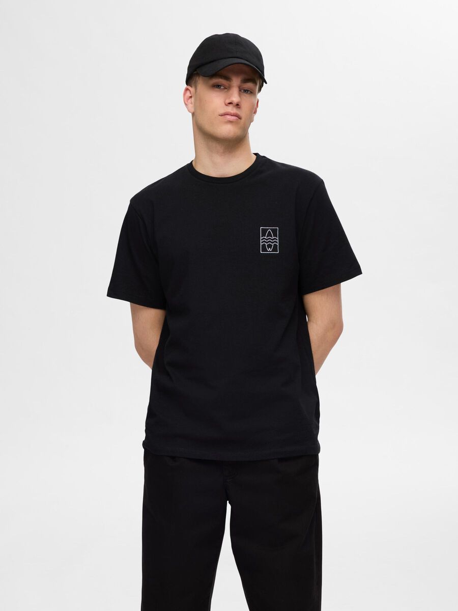 Selected EMBROIDERED T-SHIRT, Black, highres - 16092116_Black_1172069_003.jpg