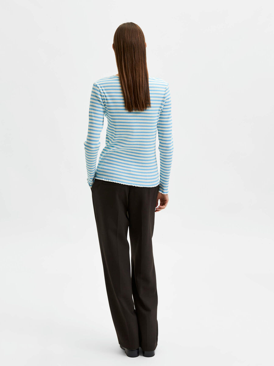 Selected STRIPED - LONG-SLEEVED T-SHIRT, Alaskan Blue, highres - 16077379_AlaskanBlue_820709_004.jpg