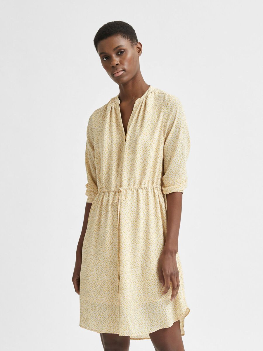 Selected RECYCLED POLYESTER - KORT KJOLE, Sandshell, highres - 16064857_Sandshell_835293_003.jpg