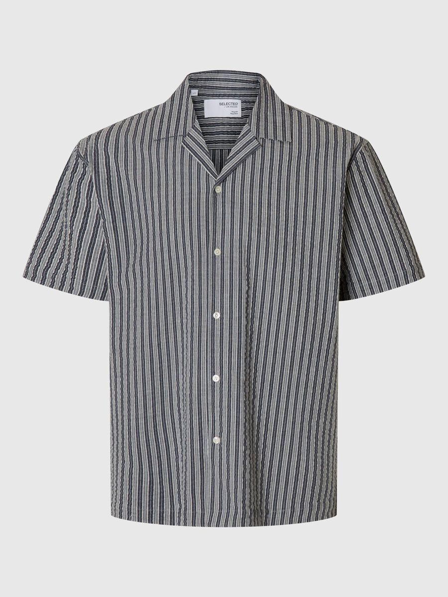 Selected SEERSUCKER SHORT SLEEVED SHIRT, Sky Captain, highres - 16097618_SkyCaptain_1183220_001.jpg