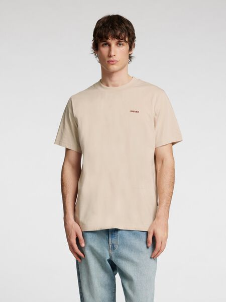 Selected EMBROIDERED T-SHIRT, Oatmeal, highres - 16096779_Oatmeal_003.jpg