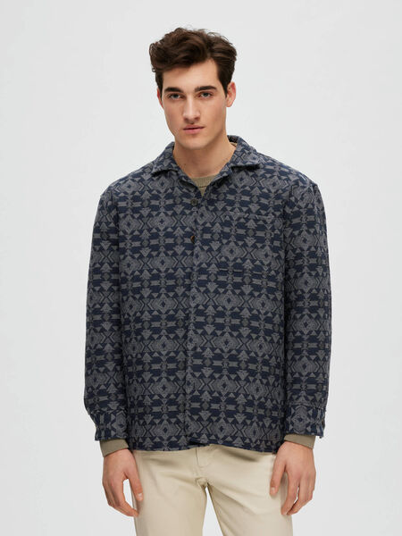 Selected PRINTED CAMP COLLAR OVERSHIRT, Dark Navy, highres - 16090319_DarkNavy_1040499_003.jpg