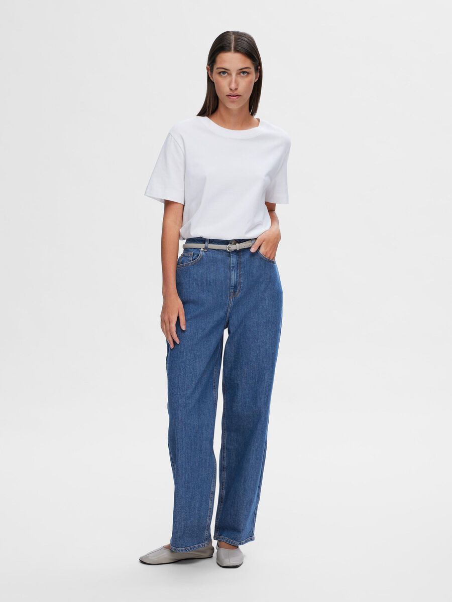 Selected HIGH WAISTED BARREL JEANS, Medium Blue Denim, highres - 16093033_MediumBlueDenim_005.jpg