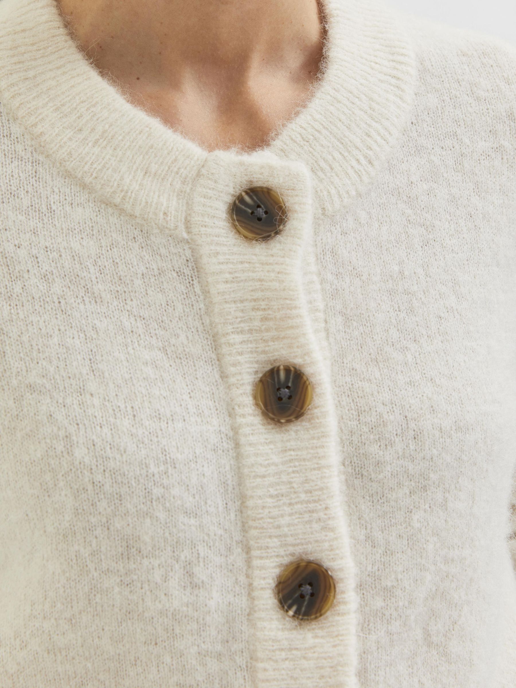 LONG SLEEVED KNITTED CARDIGAN Beige SELECTED FEMME