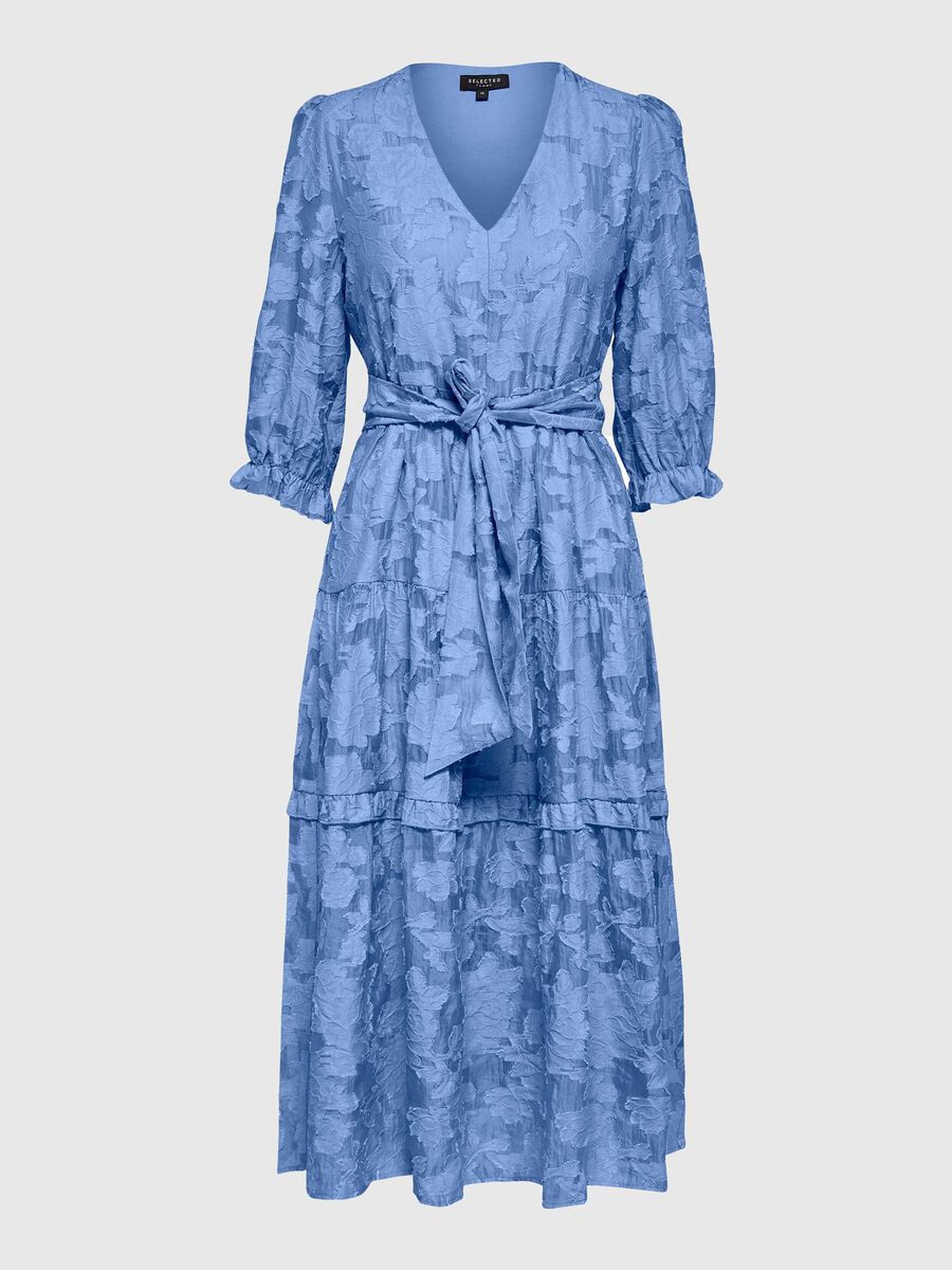 Selected TIE WAIST MIDI DRESS, Vista Blue, highres - 16072507_VistaBlue_001.jpg