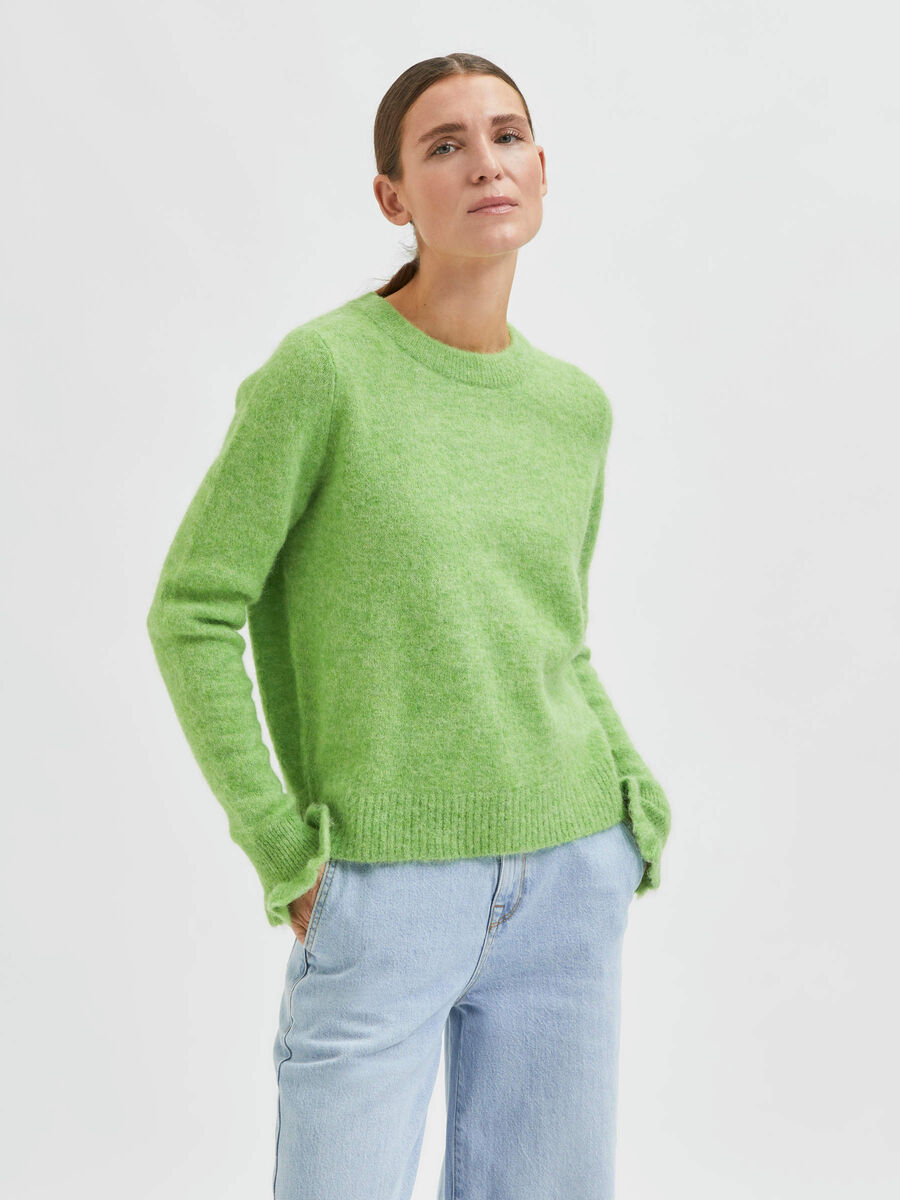 Selected RÜSCHEN- STRICKPULLOVER, Greenery, highres - 16083632_Greenery_915489_003.jpg