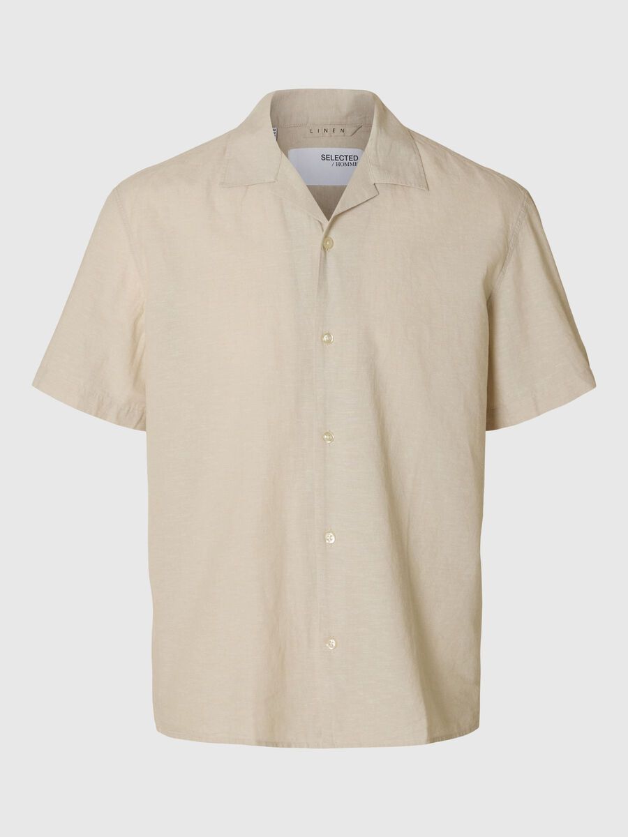 Selected LINNENMIX OVERHEMD MET KORTE MOUWEN, Pure Cashmere, highres - 16092978_PureCashmere_001.jpg