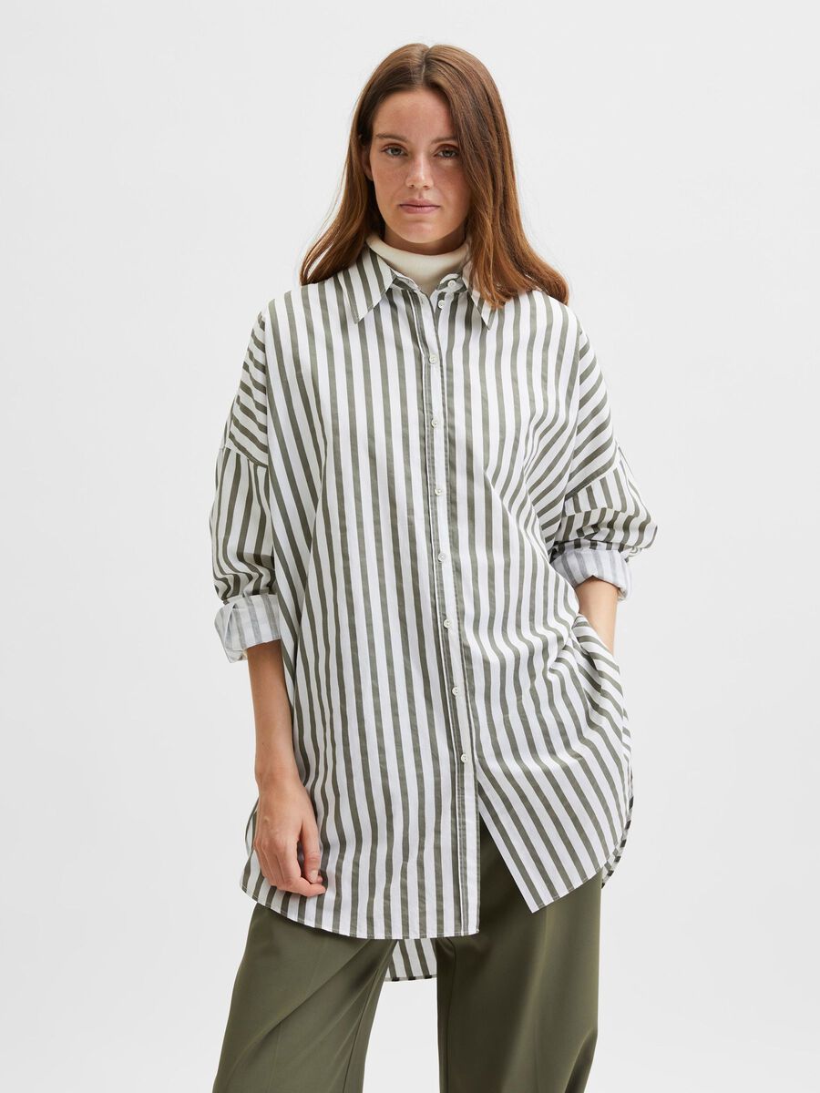 Selected À RAYURES CHEMISE, Bright White, highres - 16080765_BrightWhite_875834_003.jpg
