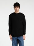 Selected 100% MERINO WOOL CREW NECK JUMPER, Black, highres - 16094647_Black_003.jpg