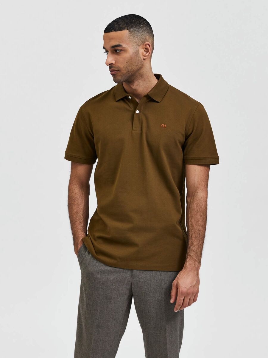 Selected KURZÄRMELIGES POLO SHIRT, Dark Olive, highres - 16082840_DarkOlive_003.jpg