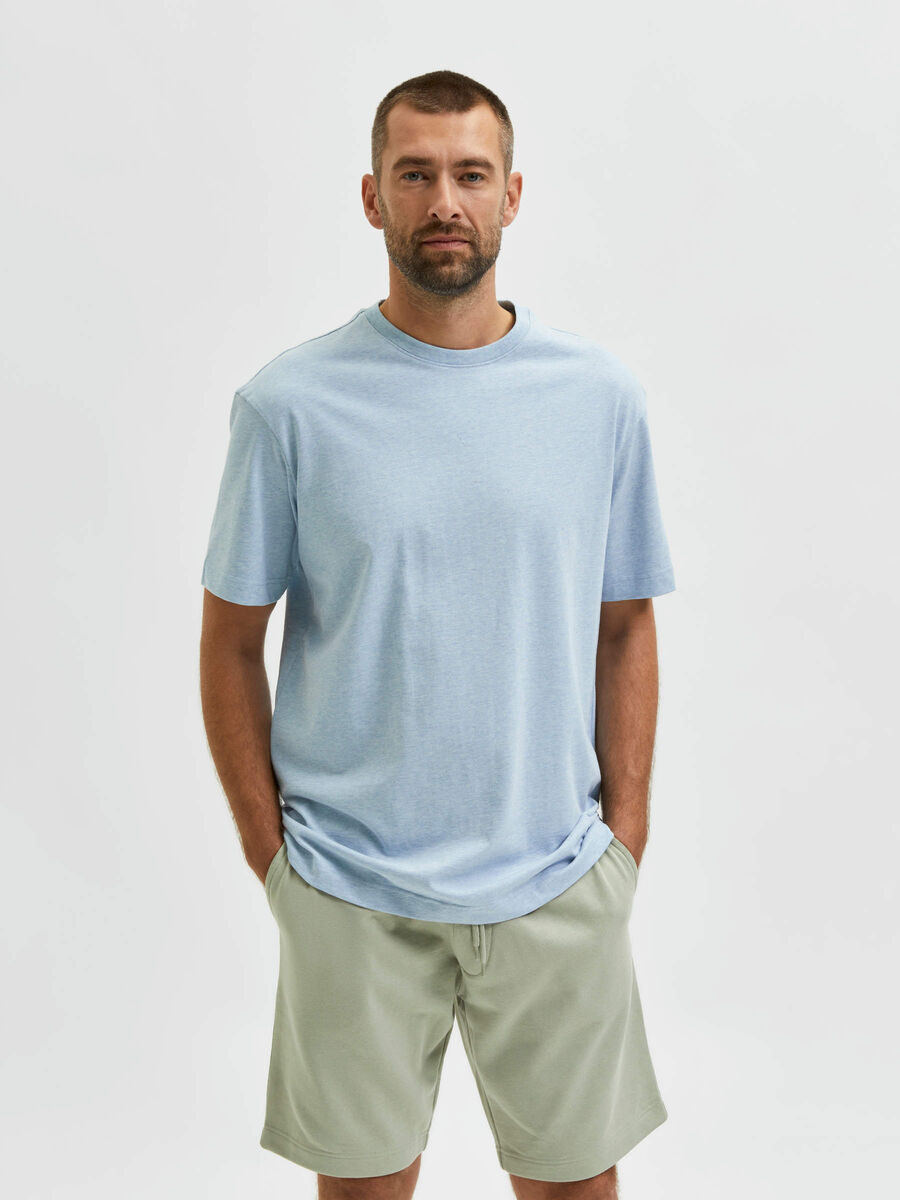 Selected LOOSE FIT ORGANIC COTTON T-SHIRT, Celestial Blue, highres - 16078603_CelestialBlue_927786_003.jpg