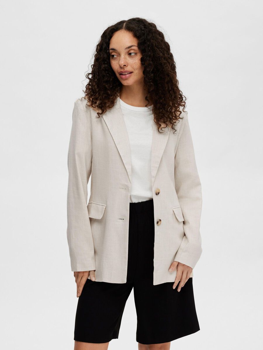 Selected RELAXED FIT BLAZER, Sandshell, highres - 16089212_Sandshell_003.jpg