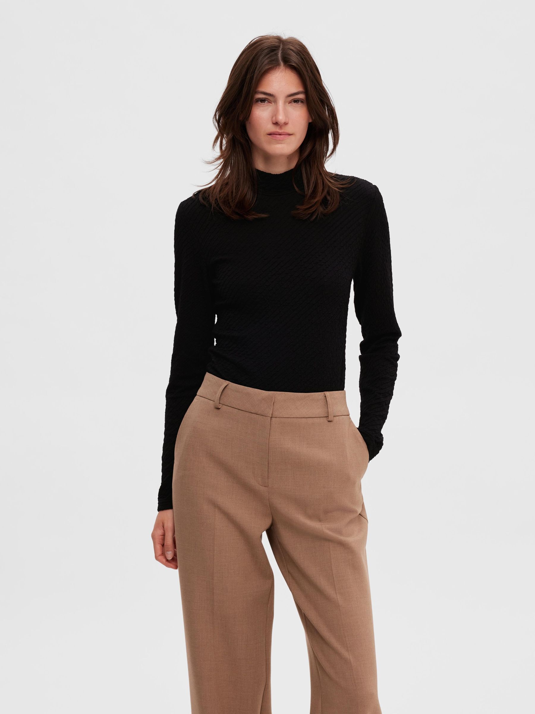 TEXTURED TURTLENECK Black SELECTED FEMME