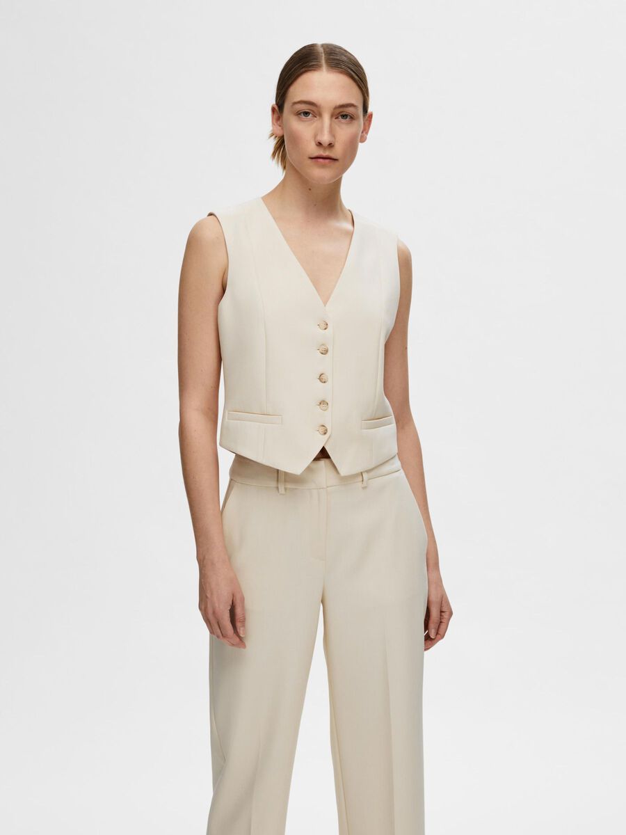 Selected VISCOSE BLEND TAILORED WAISTCOAT, Birch, highres - 16095306_Birch_003.jpg