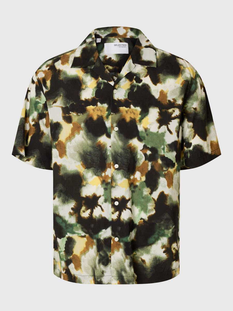 Selected PRINTED SHORT SLEEVED SHIRT, Black, highres - 16091381_Black_1184044_001.jpg