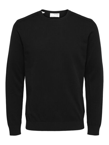 Selected LONG-SLEEVED KNITTED JUMPER, Black, highres - 16074682_Black_001.jpg