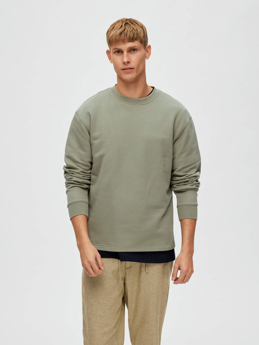 Selected GEBREIDE SWEATSHIRT, Vetiver, highres - 16088528_Vetiver_003.jpg