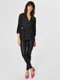 Selected PLISSÉ BLOUSE MET 3/4 MOUWEN, Black, highres - 16066367_Black_666751_005.jpg