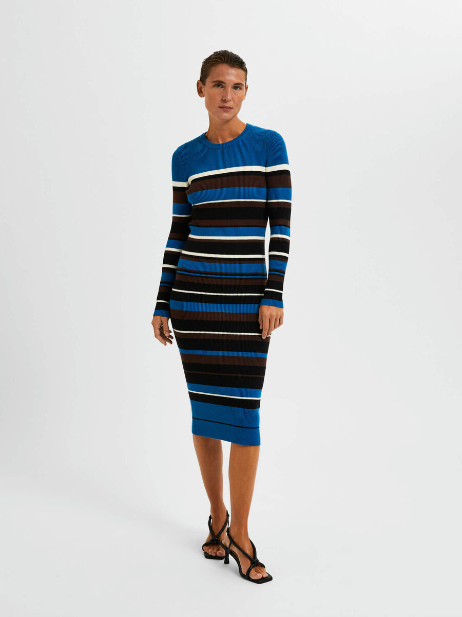 Selected STRIPED KNITTED DRESS, Princess Blue, highres - 16089438_PrincessBlue_1022704_005.jpg