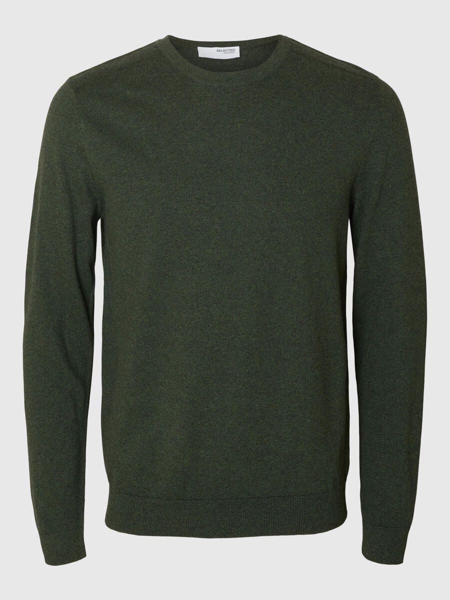 Selected LONG-SLEEVED KNITTED JUMPER, Forest Night, highres - 16074682_ForestNight_1121322_001.jpg