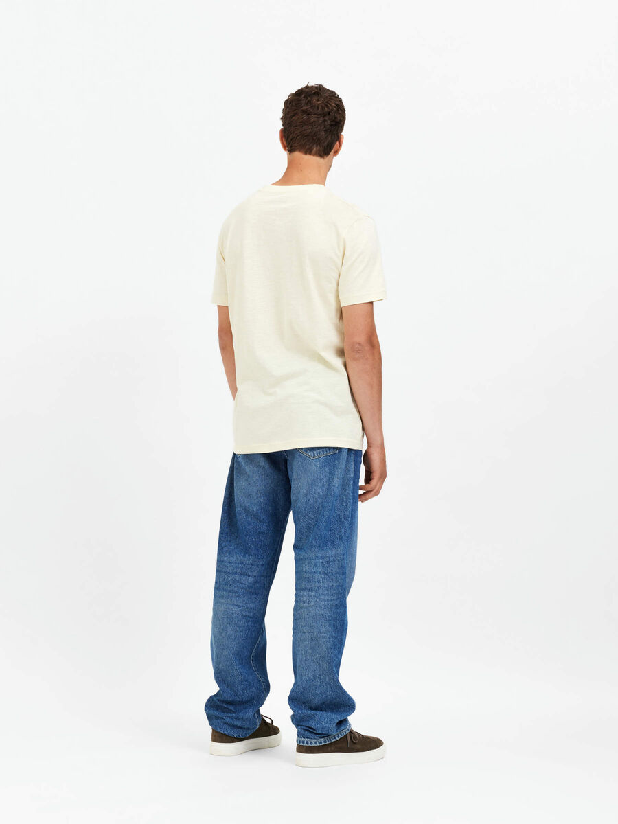 Selected COL RAS DE COU T-SHIRT, Cloud Cream, highres - 16086363_CloudCream_004.jpg