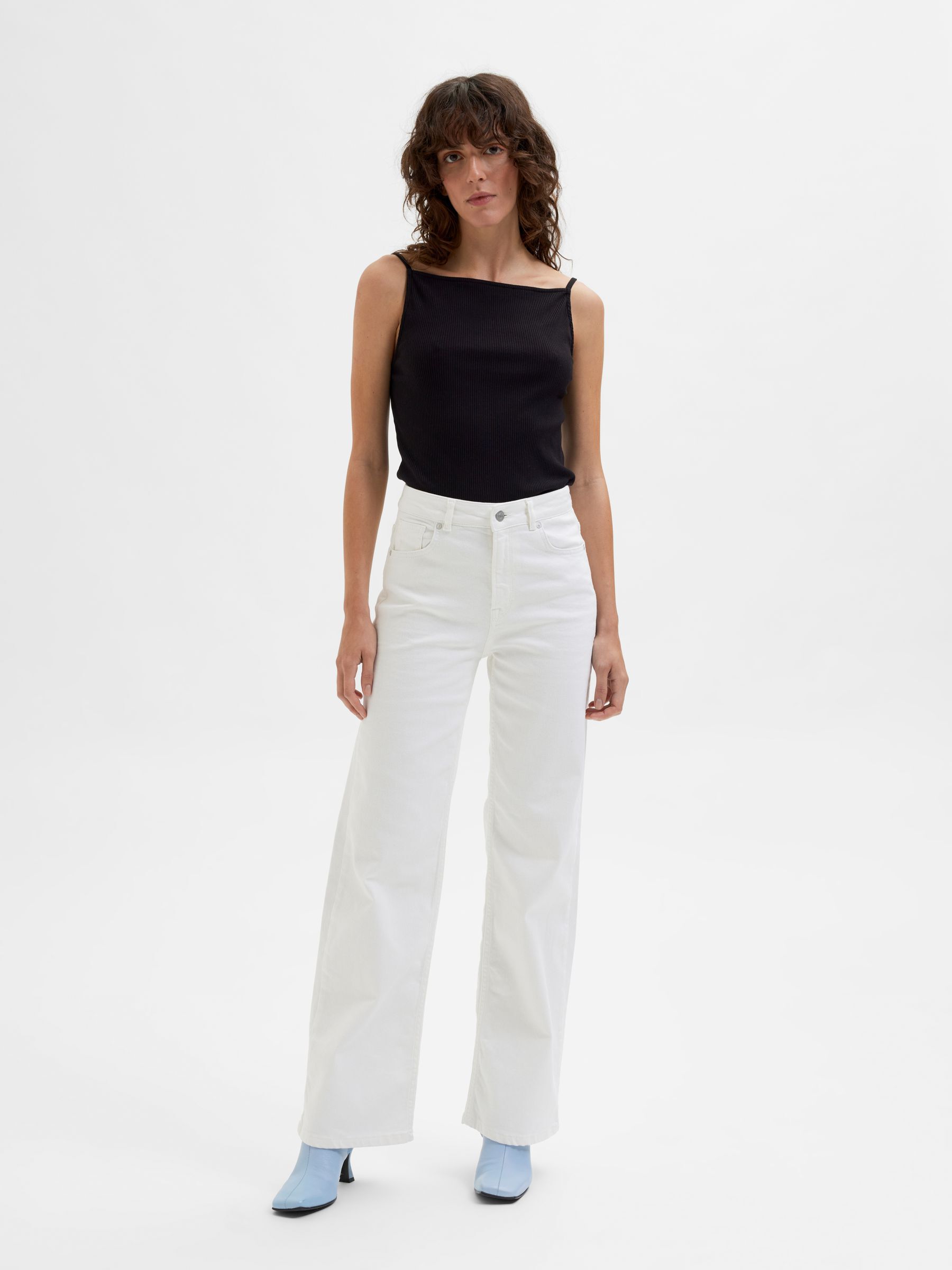 High waist wide fit jeans | Selected