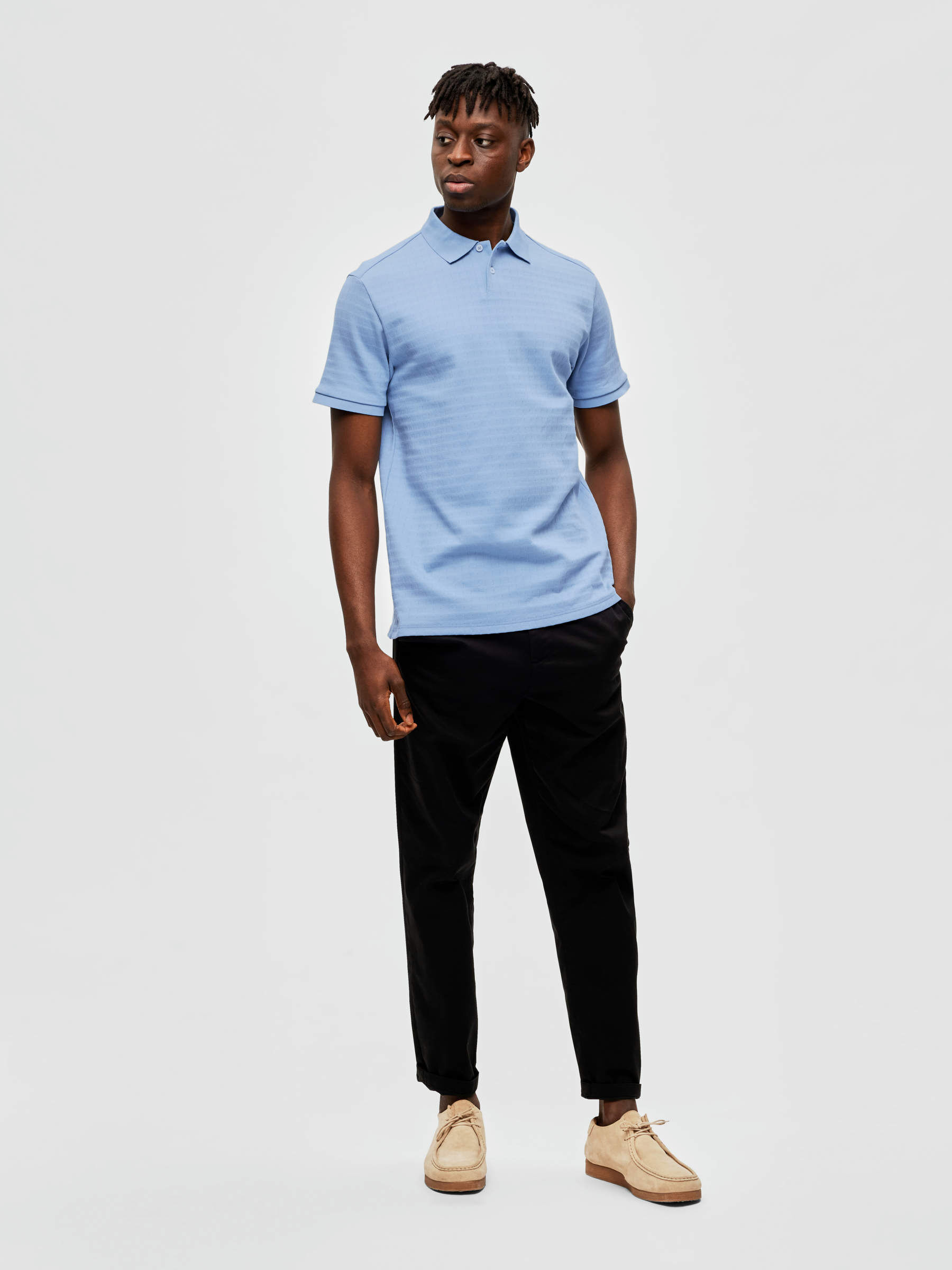 Blue polo deals khaki pants