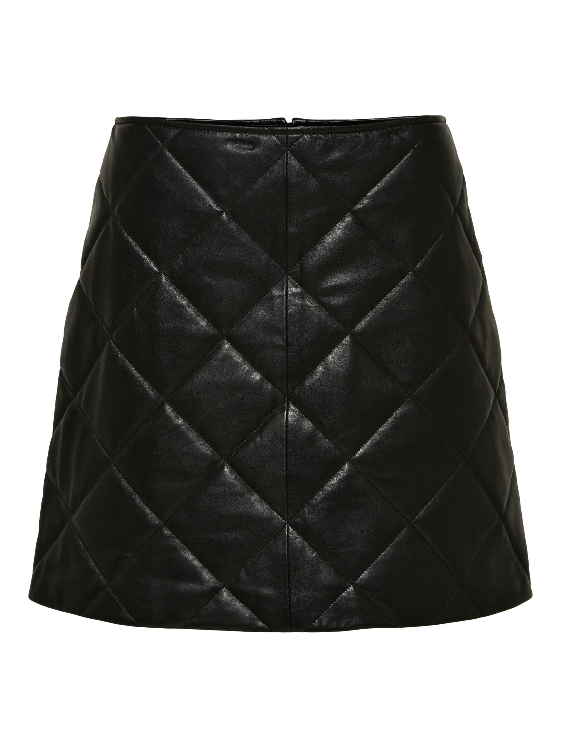 Black QUILTED LEATHER SKIRT | Selected®