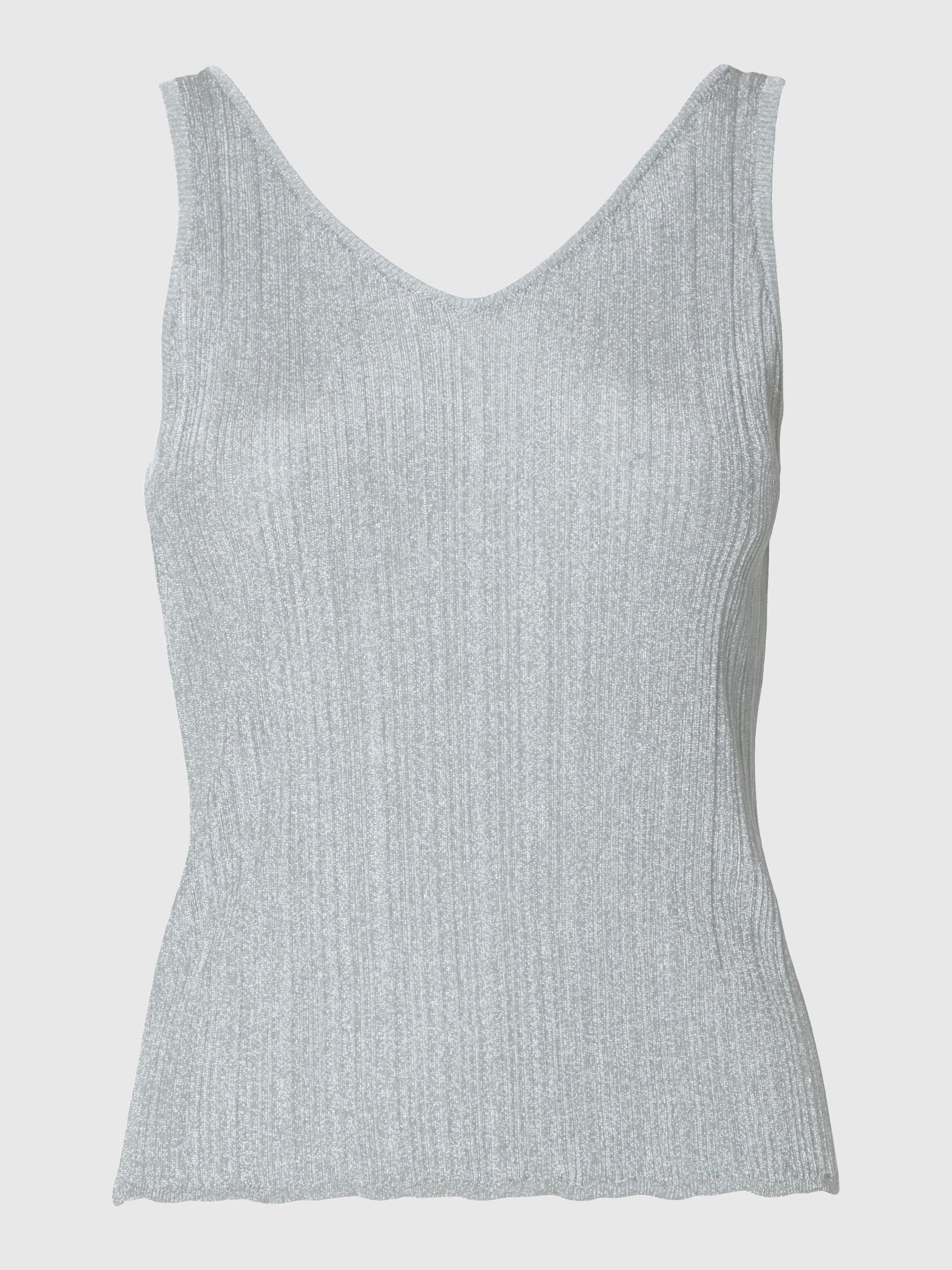 METALLIC SLEEVELESS TOP | Grey | SELECTED FEMME®